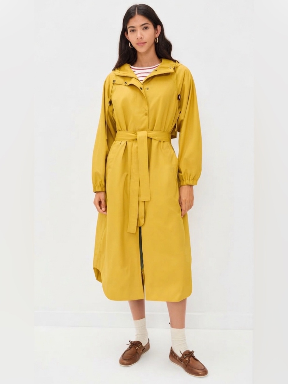 The Great Outdoors Women's Rain Trench Jacket in Mustard Yellow NWT